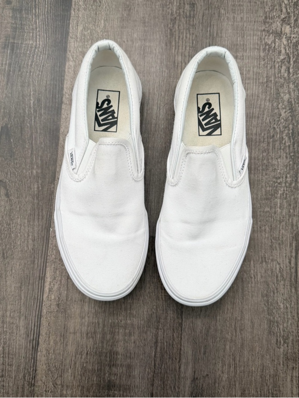 Vans White Slip-On Canvas Sneakers